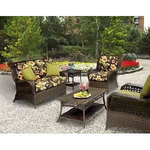  Crown Point Rattan Seating Set   5 Pieces ( Arm Chair 