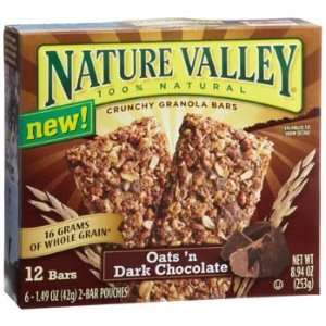 Nature Valley Crunchy Dark Chocolate Granola Bars 8.94 oz (Pack of 12 
