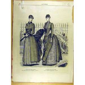  1885 Ladies Fashion Dress Child Shoes Lace French Print 