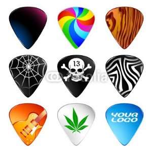   Guitar Picks or Plectrums with Custom Designs   Removable Graphic