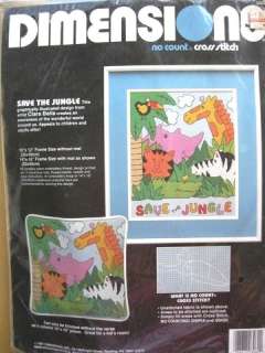   3962 SAVE THE JUNGLE 10x12 cross stitch 1991 unopened FreeShip  