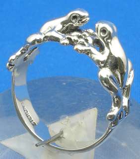 Sterling Silver Double Frog Ring, size 9, can resize  