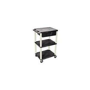  H. Wilson Multipurpose Utility Cart With Drawer Black and 