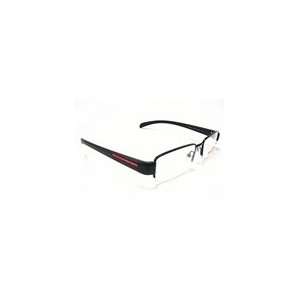 New Prada PR VPS 55A 1BO Black Red Metal Semi Rimless Eyeglasses 51mm
