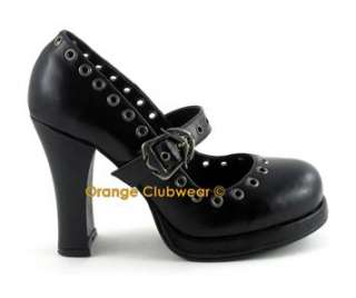 DEMONIA CRYPTO 05 Womens Gothic Punk Mary Janes Shoes  
