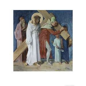 Simon of Cyrene Helps Jesus 5th Station of the Cross Giclee Poster 