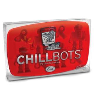 Fred ChillBot Robot Shaped Silicone Ice Cube Tray Red Mold  