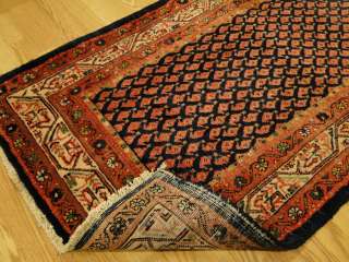 HANDMADE PERSIAN SAROUK SARABAND SULTANABAD PAISLEY NAVY MAROON RUNNER 