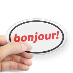  Bonjour French Sticker Car Oval Sticker by  