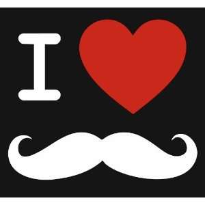  I Love Mustaches Heart Mustache Hipster Vinyl Decal 