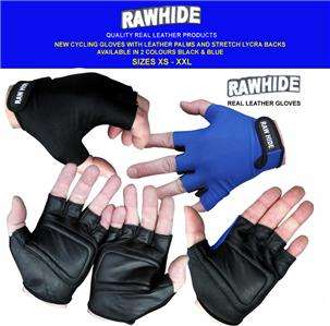 CYCLE GLOVES FINGERLESS REAL LEATHER PALMS FOR ULTIMATE COMFORT LYCRA 