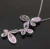 N941 Swarovski Crystal Pink Butterfly Cluster Necklace  