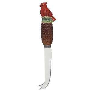  Andrea by Sadek Cheese Knife with Cardinal & Pinecone 