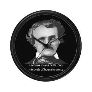  E. A. Poe Sanity Gothic Wall Clock by  