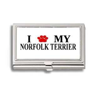  Norfolk Terrier Paw Love My Dog Business Card Holder Metal 