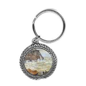  Stormy Sea la Porte dAval By Claude Monet Key Chain 