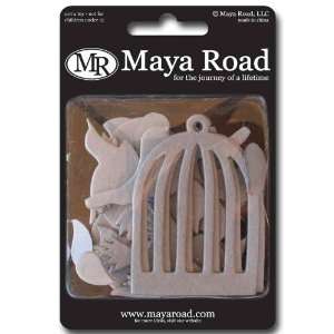  Maya Road Birds w/Cages Mini Chipboard Set Arts, Crafts 