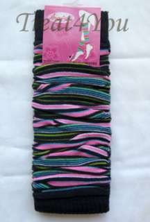Dance Aerobic Wear Striped Rainbow Colors Leg Warmers  