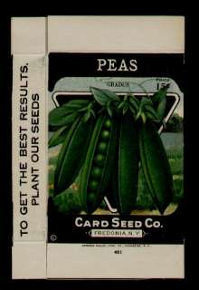 1920s LITHO CARD CO. BUSH BEAN WAX SEED PACKET BOX  