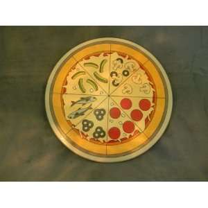 Pizza Lazy Susan Hand Painted   15 Inch Diameter  Kitchen 