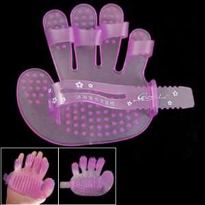   Adjustable Wrist Belt Purple Soft Plastic Scalp Head Massage Glove