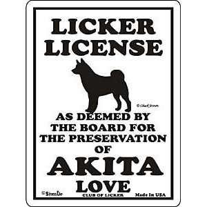  Akita Licker License Sign Patio, Lawn & Garden