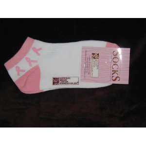 Great Gift Idea for Her  Breast Cancer Pink Ribbon Sport Socks 