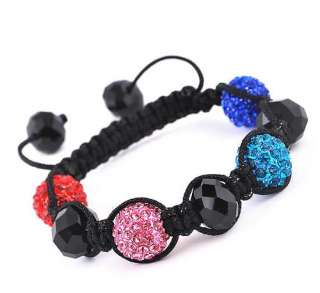 12MM 13Colors Disco Crystal Ball Beads DIY Braid Paver Charms Bracelet 