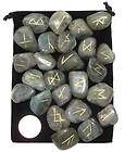 LG LABRADORITE RUNES 25 Elder Futhark runestones gold