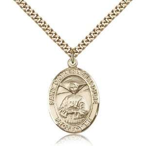Gold Filled St. Saint Catherine Laboure Medal Pendant 1 x 3/4 Inches 