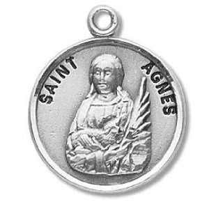 St. Agnes   Sterling Silver Medal (18 Chain)