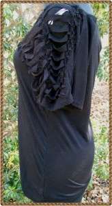 Buffalo David Bitton Womens Very Nice Trendy Black Knit Top size Large 