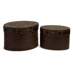  Western Style Oval Decorative Boxes   Set of 2 Arts 