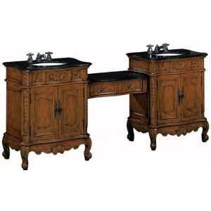  Winslow Wide Double Sink Cabinet Bathroom Vanity W / Black 