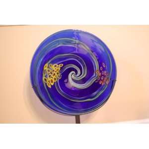  Stunning Decorative GLASS PLATE 17 in Diameter + Stand 