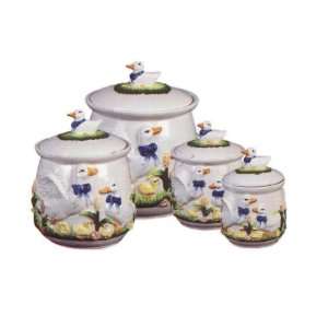  Goose 4 pc Food Canister Kitchen Decor