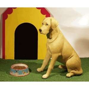 Lifesize Figurine Dog Urns Labrador, Yellow