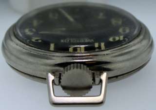 Westclox Scotty Pocket Watch   Plain Silver Case Design   Black Face 