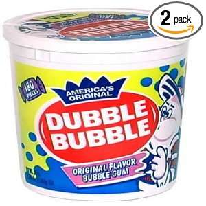 Dubble Bubble Twist Wrapped, 180 Count Tub (Pack of 2)  