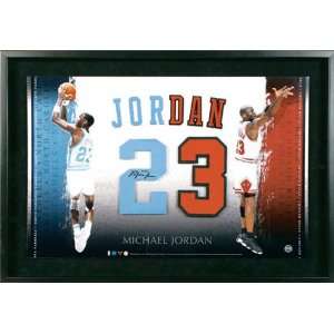 Michael Jordan North Carolina Tar Heels and Chicago Bulls Autographed 