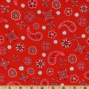  Bandana Red Fabric By The Yard Arts, Crafts & Sewing