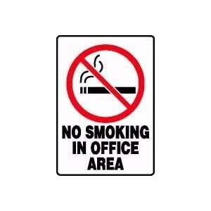   SMOKING IN OFFICE AREA (W/GRAPHIC) 10 x 7 Adhesive Dura Vinyl Sign