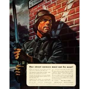  1942 Ad Menasha Wisconsin Gilbert Paper WWII Soldier Sword 
