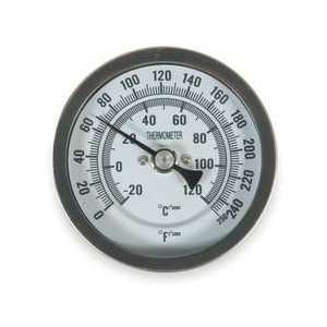  Industrial Grade 1NGE8 Thermometer, Dial Size 5 In, 0 to 