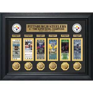  Pittsburgh Steelers Framed Super Bowl Ticket and Game Coin 