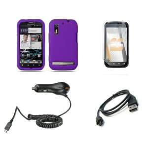 ) Premium Combo Pack   Purple Silicone Soft Skin Case Cover + Atom 