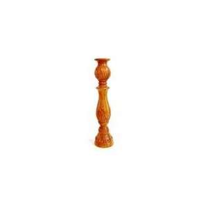   Wooden Candleholder With Natural Finish And Delicat