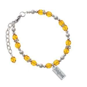 Delighted Rectangle Yellow Czech Glass Beaded Charm Bracelet [Jewelry]