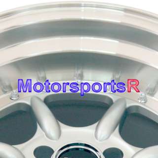   002 Silver Staggered Rims Wheels Deep Dish 90 00 05 Mazda Miata  