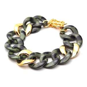  [Aznavour] Lovely & Cute Leopard Chain Bracelet / Khaki 